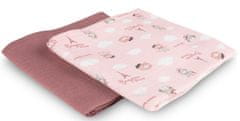 Canpol babies BONJOUR PARIS muslin plenice, 2 kosa, 70x70 cm, roza