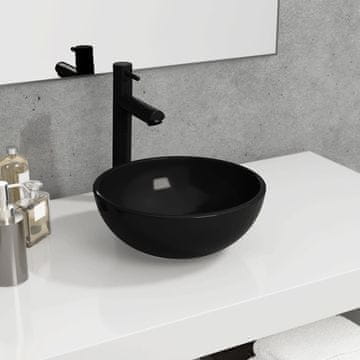 Vidaxl vidaXL Umivalnik iz kaljenega stekla 30 x 12 cm črne barve