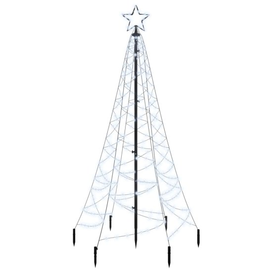 Vidaxl Božično drevo s konico 200 hladno belih LED diod 180 cm