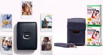 FujiFilm Instax Mini Link 2 Space Blue + Link Case Blue komplet