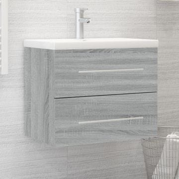 Vidaxl vidaXL Omarica za umivalnik, siva sonoma hrastova barva, material na osnovi lesa