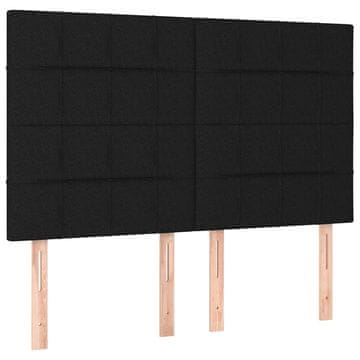 Vidaxl Vzglavje postelje črno 144x5x118/128 cm blago