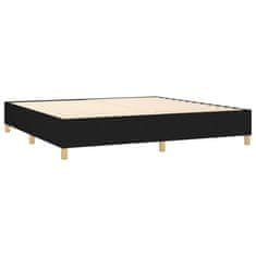 Greatstore Box spring postelja z vzmetnico LED črna 200x200 cm blago