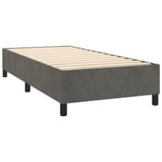 Vidaxl Box spring postelja z vzmetnico LED temno siva 90x200 cm žamet