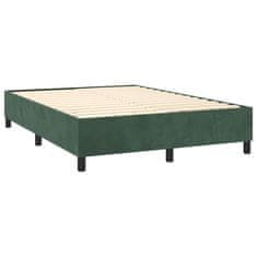 Vidaxl Box spring postelja z vzmetnico temno zelena 140x200 cm žamet