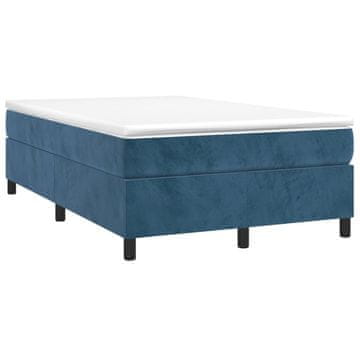 Vidaxl Box spring postelja z vzmetnico temno moder 120x190 cm žamet