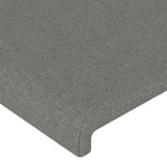 Vidaxl LED posteljno vzglavje temno sivo 203x16x78/88 cm blago
