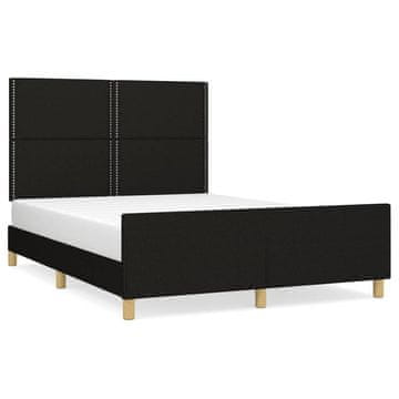 Vidaxl Posteljni okvir brez vzmetnice črn 140x190 cm blago