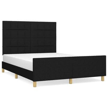 Vidaxl Posteljni okvir brez vzmetnice črn 140x190 cm blago