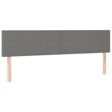 Vidaxl Posteljno vzglavje temno siva 180x5x78/88 cm blago