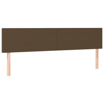 Vidaxl Posteljno vzglavje temno rjava 200x5x78/88 cm blago