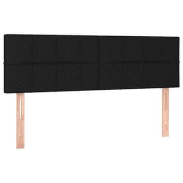 Vidaxl Posteljno vzglavje črna 144x5x78/88 cm blago