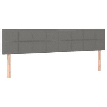 Vidaxl Posteljno vzglavje temno siva 200x5x78/88 cm blago