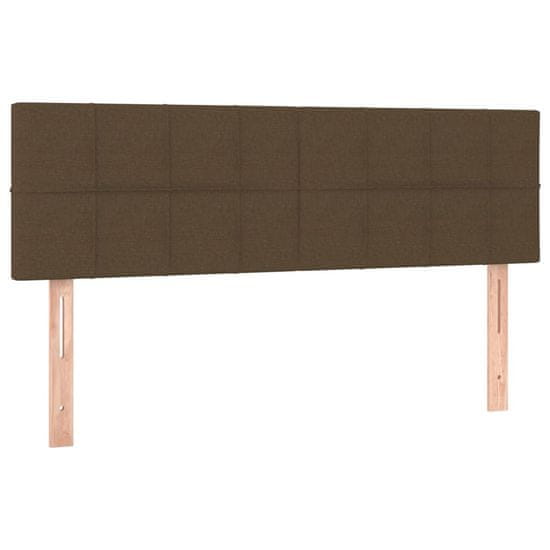 Vidaxl Posteljno vzglavje 2 kosa temno rjavo 72x5x78/88 cm blago