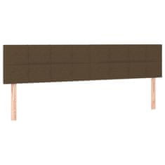 Vidaxl Posteljno vzglavje 2 kosa temno rjavo 90x5x78/88 cm blago