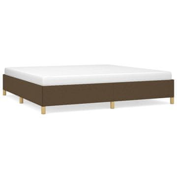 Vidaxl Posteljni okvir brez vzmetnice temno rjav 200x200 cm blago