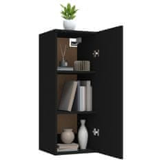 Vidaxl Stenska omarica črna 34,5x34x90 cm konstruiran les