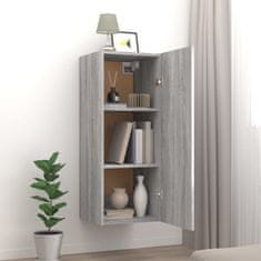 Vidaxl Stenska omarica siva sonoma 34,5x34x90 cm konstruiran les
