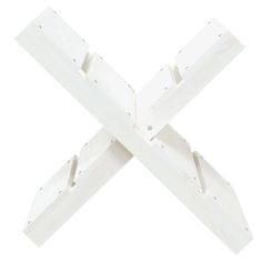 Vidaxl Držalo za drva belo 47x39,5x48 cm trdna borovina