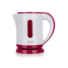 ACTIVER Plastični čajnik SOLLA 0,8 l, 900-1100 W, vrtljiv za 360°, bel in rdeč