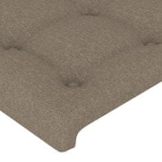 Vidaxl vidaXL Vzglavje postelje s krilci, sivo-rjavo, 93x16x78/88 cm, blago