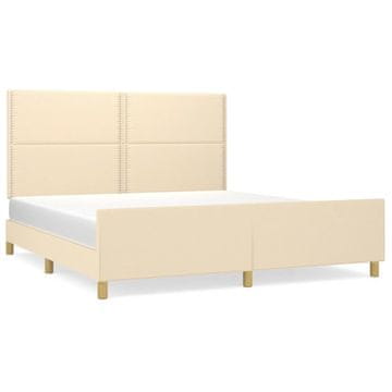 Vidaxl Posteljni okvir brez vzmetnice krem 180x200 cm blago