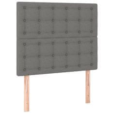 Vidaxl Box spring postelja z vzmetnico temno siva 90x190 cm blago