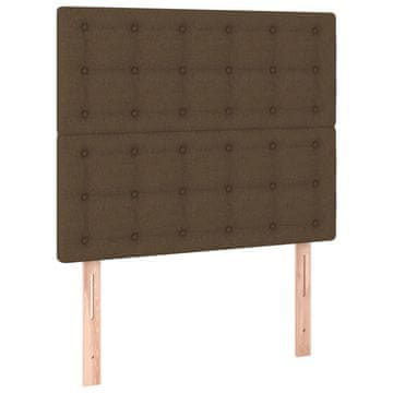 Vidaxl Vzglavje postelje temno rjavo 80x5x118/128 cm blago