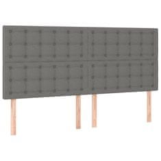 Vidaxl Box spring postelja z vzmetnico temno siva 180x200 cm blago