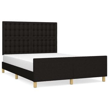 Vidaxl Posteljni okvir brez vzmetnice črn 140x190 cm blago