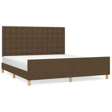 Vidaxl Posteljni okvir z vzglavjem temno rjav 180x200 cm blago