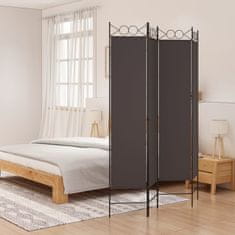 Vidaxl Paravan 4-delni rjav 160x200 cm blago