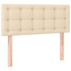 Vidaxl Box spring postelja z vzmetnico krem 80x200 cm blago