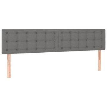 Vidaxl Posteljno vzglavje temno siva 160x5x78/88 cm blago