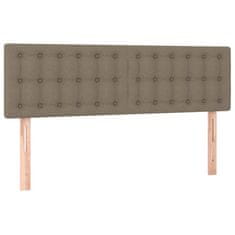 Vidaxl Box spring postelja z vzmetnico taupe 140x190 cm blago