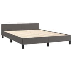 Vidaxl Posteljni okvir z vzglavjem brez vzmetnice siv 140x200 cm