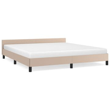 Vidaxl Posteljni okvir z vzglavjem brez vzmetnice kapučino 180x200 cm