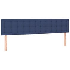 Vidaxl Box spring postelja z vzmetnico modra 200x200 cm blago