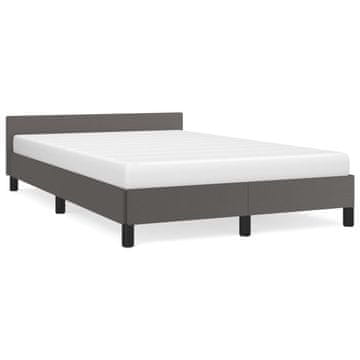 Vidaxl Posteljni okvir z vzglavjem brez vzmetnice siv 120x200 cm