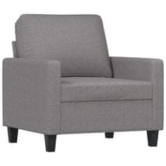 Vidaxl Fotelj svetlo siv 60 cm blago
