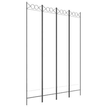 Vidaxl Paravan 4-delni bel 160x220 cm blago