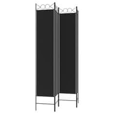 Vidaxl Paravan 4-delni črno 160x220 cm blago