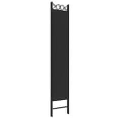 Vidaxl Paravan 4-delni črno 160x220 cm blago