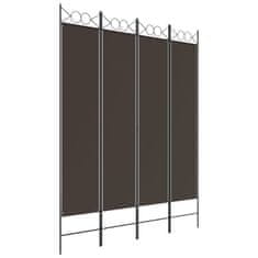 Vidaxl Paravan 4-delni rjav 160x200 cm blago