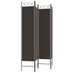 Vidaxl Paravan 4-delni rjav 160x200 cm blago