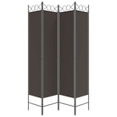 Vidaxl Paravan 4-delni rjav 160x200 cm blago