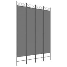 Vidaxl Paravan 4-delni antracitna 160x220 cm blago