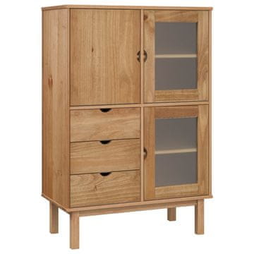 Vidaxl Visoka komoda OTTA 85x43x125 cm trdna borovina