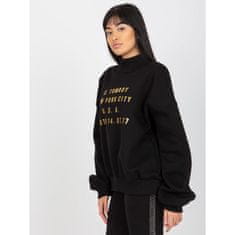 Ex moda Ženski pulover z napisom in želvo RIVA črne barve EM-BL-643.39X_391807 L-XL