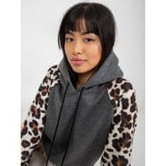 Ex moda Ženski pulover s potiskom na rokavih MICHAEL temno siv EM-BL-663.94_392105 Univerzalni